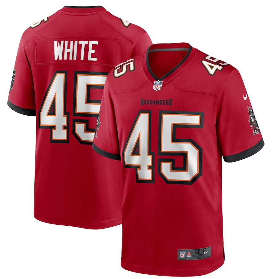 Men Tampa Bay Buccaneers 45 Devin White Nike Red Player Game NFL Jersey